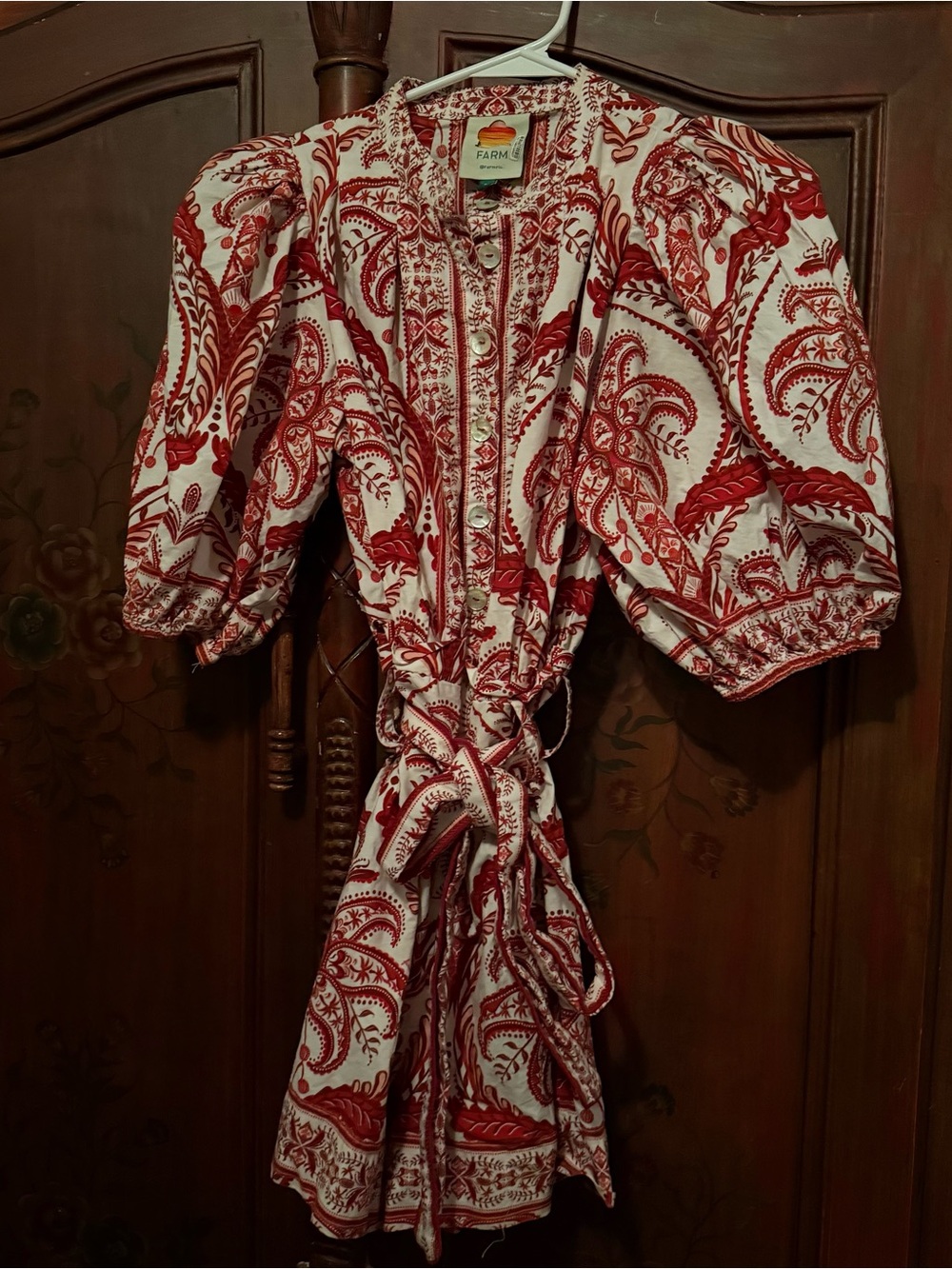 FARM Rio Red and White Tropical Cameo Romper - Picture 3 of 5